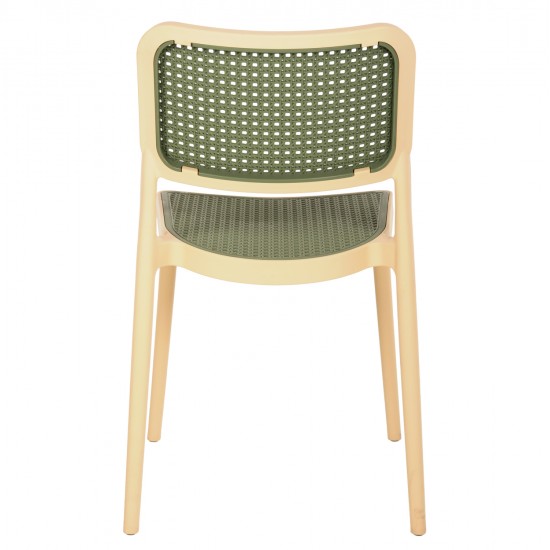 ΚΑΡΕΚΛΑ ΠΟΛΥΠΡΟΠΥΛΕΝΙΟΥ MEKO HM5934.04 ΜΠΕΖ ΜΕ OLIVE GREEN ΨΑΘΑ 51x52x80Υεκ.