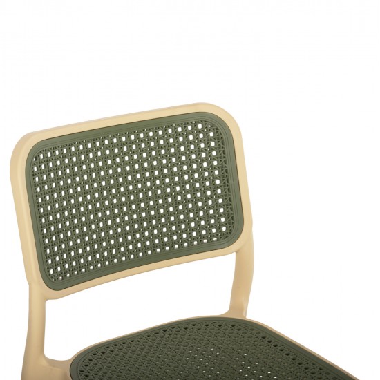 ΚΑΡΕΚΛΑ ΠΟΛΥΠΡΟΠΥΛΕΝΙΟΥ MEKO HM5934.04 ΜΠΕΖ ΜΕ OLIVE GREEN ΨΑΘΑ 51x52x80Υεκ.