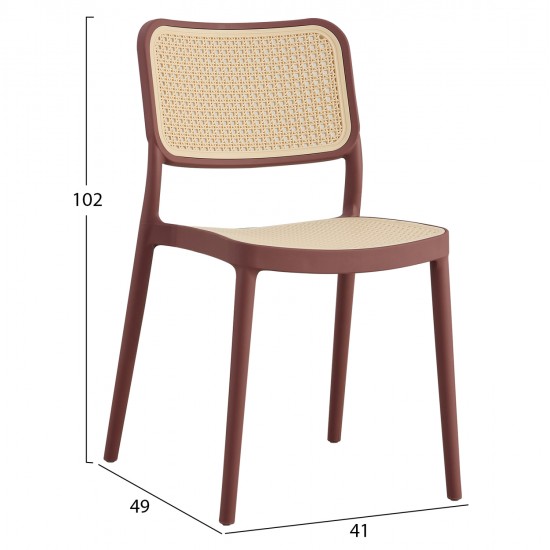 ΚΑΡΕΚΛΑ ΠΟΛΥΠΡΟΠΥΛΕΝΙΟΥ MEKO HM5934.05 ΚΕΡΑΜΙΔΙ ME ΜΠΕΖ ΨΑΘΑ 51x52x80Υεκ.