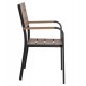 ΠΟΛΥΘΡΟΝΑ ΑΛΟΥΜΙΝΙΟΥ SAGA ΜΑΥΡΗ ΜΕ POLYWOOD HM5127.03 56x55x85,5Yεκ.