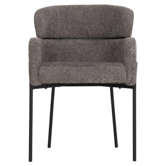 ΠΟΛΥΘΡΟΝΑ WOLF HM8583.01 ΓΚΡΙ ΥΦΑΣΜΑ ΜΠΟΥΚΛΕ ΜΕ ΜΕΤΑΛΛΙΚΑ ΠΟΔΙΑ 56x62x80Yεκ.