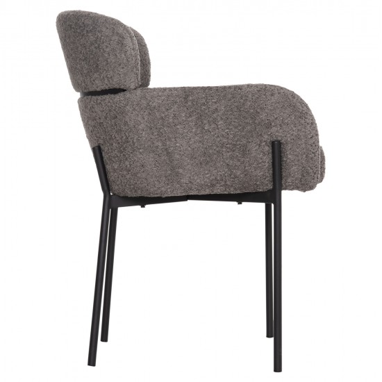 ΠΟΛΥΘΡΟΝΑ WOLF HM8583.01 ΓΚΡΙ ΥΦΑΣΜΑ ΜΠΟΥΚΛΕ ΜΕ ΜΕΤΑΛΛΙΚΑ ΠΟΔΙΑ 56x62x80Yεκ.