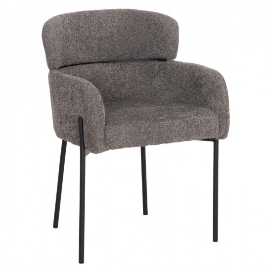 ΠΟΛΥΘΡΟΝΑ WOLF HM8583.01 ΓΚΡΙ ΥΦΑΣΜΑ ΜΠΟΥΚΛΕ ΜΕ ΜΕΤΑΛΛΙΚΑ ΠΟΔΙΑ 56x62x80Yεκ.