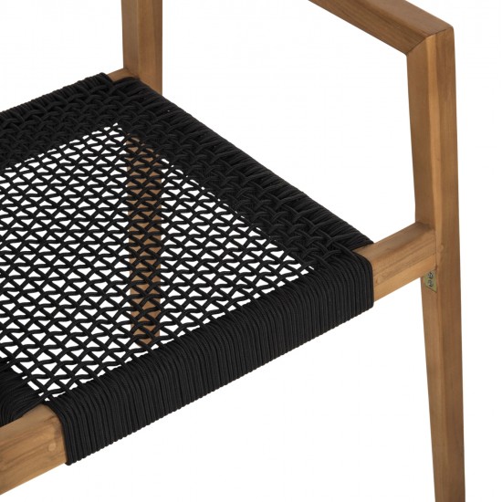 ΠΟΛΥΘΡΟΝΑ CHARLOTTE HM9637.02 ΞΥΛΟ TEAK ΦΥΣΙΚΟ & ΜΑΥΡΟ ΣΧΟΙΝΙ 59x54x83Y εκ.