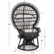 ΠΟΛΥΘΡΟΝΑ ROYAL PEACOCK HM9342.03 RATTAN ΜΑΥΡΟ-ΜΑΞΙΛΑΡΙ ΜΑΥΡΟ 114x72x150Yεκ.