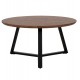 ΤΡΑΠΕΖΙ ΣΑΛΟΝΙΟΥ ΣΤΡΟΓΓΥΛΟ ROCKET HM9586.04 MDF WALNUT-ΜΑΥΡΗ ΣΑΓΡΕ ΒΑΣΗ Φ80x42Υεκ.