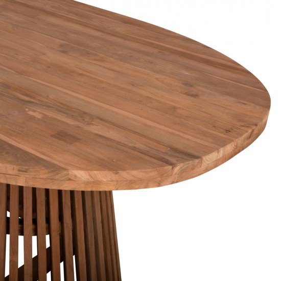 ΤΡΑΠΕΖΙ ΤΡΑΠΕΖΑΡΙΑΣ REMIK HM9835 RECYCLED ΤΕΑΚ ΣΕ ΦΥΣΙΚΟ 100x200x75,5Yεκ. TOP 4εκ.