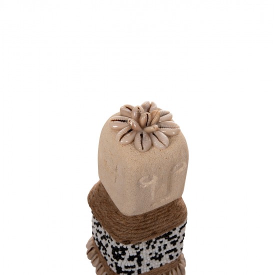 ΕΠΙΤΡΑΠΕΖΙΟ ΑΓΑΛΜΑΤΙΔΙΟ SUMBA HM4309 ΛΕΥΚΟ PARAS STONE-ΧΑΝΤΡΕΣ-SEAGRASS ΣΧΟΙΝΙ 7x7x17Υεκ.