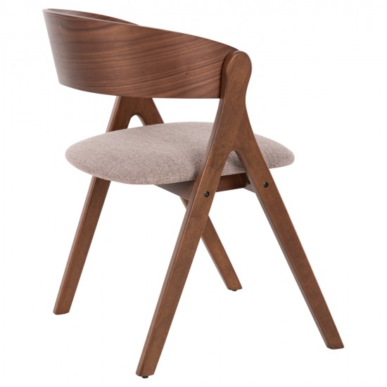 ΚΑΡΕΚΛΑ NEKKER HM9739.01 RUBBERWOOD ΣΕ ΚΑΡΥΔΙ-ΜΠΕΖ ΥΦΑΣΜΑ ΚΑΘΙΣΜΑ 56x55x78Yεκ.