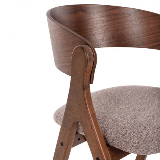 ΚΑΡΕΚΛΑ NEKKER HM9739.01 RUBBERWOOD ΣΕ ΚΑΡΥΔΙ-ΜΠΕΖ ΥΦΑΣΜΑ ΚΑΘΙΣΜΑ 56x55x78Yεκ.