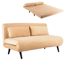 ΚΑΝΑΠΕΣ ΚΡΕΒΑΤΙ 2 ΑΤΟΜΩΝ ASMA HM3077.17 ΜΕ ΒΕΛΟΥΔΟ ΜΠΕΖ 140x80x77Yεκ.