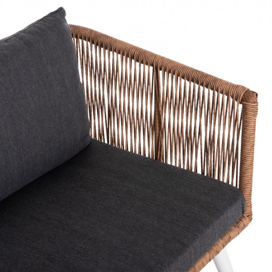 ΣΑΛΟΝΙ ΕΞ.ΧΩΡΟΥ 4ΤΜΧ FREJA HM6057.01 ΑΛΟΥΜ. ΛΕΥΚΟ-PE RATTAN ΜΠΕΖ-ΑΝΘΡΑΚΙ ΜΑΞΙΛΑΡΙΑ