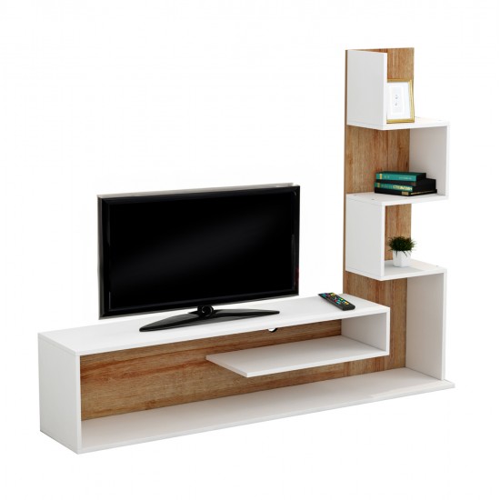 ΣΥΝΘΕΤΟ ΤΗΛΕΟΡΑΣΗΣ EDELIE HM8908.11 ΜΕΛΑΜΙΝΗ ΣΕ ΛΕΥΚΟ-ΦΥΣΙΚΟ 150x29,5x120Υεκ.