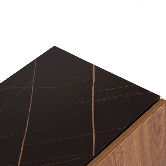 ΕΠΙΠΛΟ ΕΙΣΟΔΟΥ DELPHINE HM8876.12 ΜΕΛΑΜΙΝΗ ΣΕ ΦΥΣΙΚΟ-ΜΑΥΡΟ ΜΑΡΜΑΡΟ 80x31.5x52Yεκ