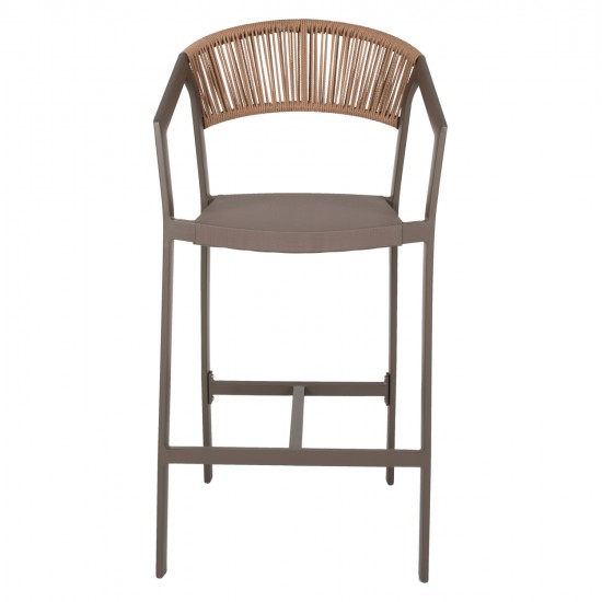 ΣΚΑΜΠΟ ΑΛΟΥΜΙΝΙΟΥ MIRI ΣΑΜΠΑΝΙ ΜΕ ΜΠΡΑΤΣΑ RATTAN & TEXTLINE 56x58x105Yεκ.HM5892.23