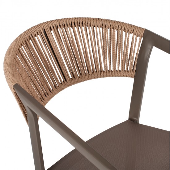 ΣΚΑΜΠΟ ΑΛΟΥΜΙΝΙΟΥ MIRI ΣΑΜΠΑΝΙ ΜΕ ΜΠΡΑΤΣΑ RATTAN & TEXTLINE 56x58x105Yεκ.HM5892.23