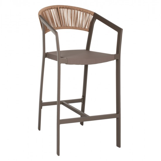 ΣΚΑΜΠΟ ΑΛΟΥΜΙΝΙΟΥ MIRI ΣΑΜΠΑΝΙ ΜΕ ΜΠΡΑΤΣΑ RATTAN & TEXTLINE 56x58x105Yεκ.HM5892.23