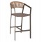 ΣΚΑΜΠΟ ΑΛΟΥΜΙΝΙΟΥ MIRI ΣΑΜΠΑΝΙ ΜΕ ΜΠΡΑΤΣΑ RATTAN & TEXTLINE 56x58x105Yεκ.HM5892.23