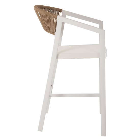 ΣΚΑΜΠΟ ΑΛΟΥΜΙΝΙΟΥ MIRI ΛΕΥΚΟ HM5892.32 ΜΕΣ. ΥΨΟΥΣ-ΜE RATTAN & TΕΧΤLINE 57x57x99,5Yεκ.