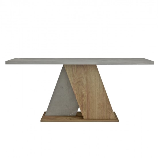 ΤΡΑΠΕΖΙ ΣΑΛΟΝΙΟΥ DILE HM9528.02 ΜΕΛΑΜΙΝΗ ΣΕ STONE TEXTURE ΓΚΡΙ-ΦΥΣΙΚΟ 110x55x47Υεκ.
