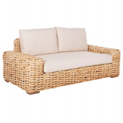 ΚΑΝΑΠΕΣ 2-ΘΕΣΙΟΣ TROPEL HM9809 ΞΥΛΟ MANGO-RATTAN ΦΥΣΙΚΟ-ΛΕΥΚΑ ΜΑΞΙΛΑΡΙΑ 192x88x70-85Υεκ.