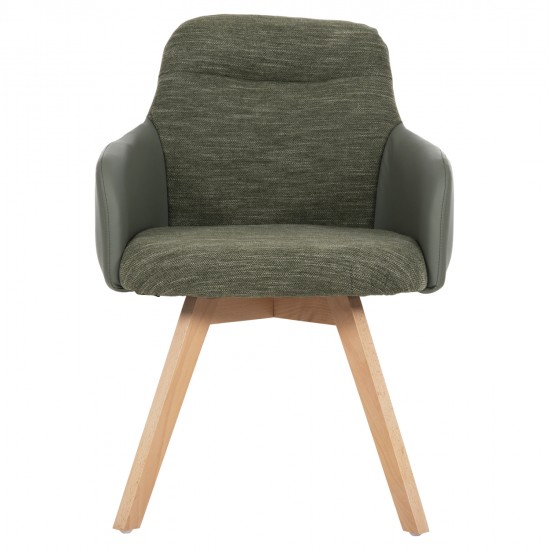 ΠΟΛΥΘΡΟΝΑ ΤΡΑΠΕΖΑΡΙΑΣ DEW HM9848.05 ΥΦΑΣΜΑ & PU ΣΕ ΠΡΑΣΙΝΟ-ΞΥΛΟ ΟΞΙΑΣ ΠΟΔΙΑ 56,5x62x81,5Υεκ.