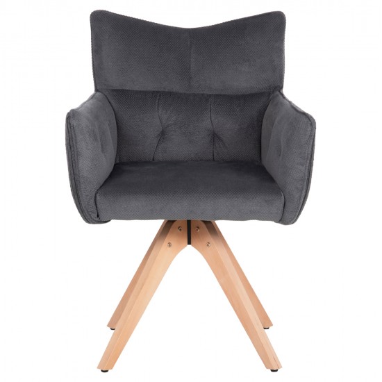 ΠΟΛΥΘΡΟΝΑ ΤΡΑΠΕΖΑΡΙΑΣ QUILL HM9843.03 ΓΚΡΙ ΥΦΑΣΜΑ-ΞΥΛΟ ΟΞΙΑΣ ΠΟΔΙΑ 61x57,5x91Υεκ.