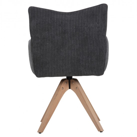 ΠΟΛΥΘΡΟΝΑ ΤΡΑΠΕΖΑΡΙΑΣ QUILL HM9843.03 ΓΚΡΙ ΥΦΑΣΜΑ-ΞΥΛΟ ΟΞΙΑΣ ΠΟΔΙΑ 61x57,5x91Υεκ.