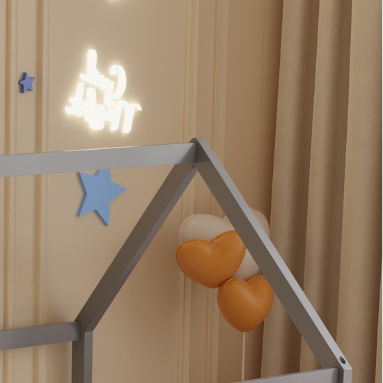 ΚΡΕΒΑΤΙ ΠΑΙΔΙΚΟ PEPE HM677.05 τ.MONTESSORI ΞΥΛΟ ΠΕΥΚΟ ΓΚΡΙ- 190x90εκ