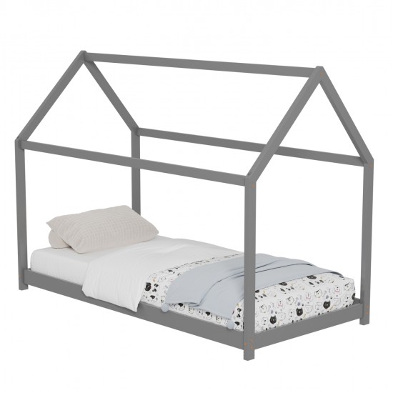 ΚΡΕΒΑΤΙ ΠΑΙΔΙΚΟ PEPE HM677.05 τ.MONTESSORI ΞΥΛΟ ΠΕΥΚΟ ΓΚΡΙ- 190x90εκ