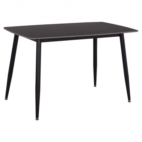 ΤΡΑΠΕΖΙ RAVEN HM9854.02 ΚΕΡΑΜΙΚΟ TOP ΜΑΥΡΟ ΜΑΡΜΑΡΟ-ΜΑΥΡΟ ΜΕΤΑΛΛΟ 120x70x73Υεκ.