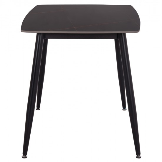 ΤΡΑΠΕΖΙ RAVEN HM9854.02 ΚΕΡΑΜΙΚΟ TOP ΜΑΥΡΟ ΜΑΡΜΑΡΟ-ΜΑΥΡΟ ΜΕΤΑΛΛΟ 120x70x73Υεκ.