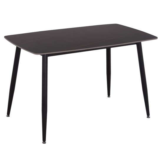 ΤΡΑΠΕΖΙ RAVEN HM9854.02 ΚΕΡΑΜΙΚΟ TOP ΜΑΥΡΟ ΜΑΡΜΑΡΟ-ΜΑΥΡΟ ΜΕΤΑΛΛΟ 120x70x73Υεκ.