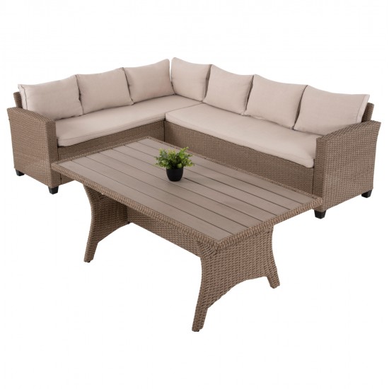ΣΕΤ ΣΑΛΟΝΙ ΓΩΝΙΑ & ΤΡΑΠΕΖΙ CARSON HM6078.02 ΜΟΚΑ ΣΥΝΘ.RATTAN-ΜΑΞΙΛΑΡΙΑ
