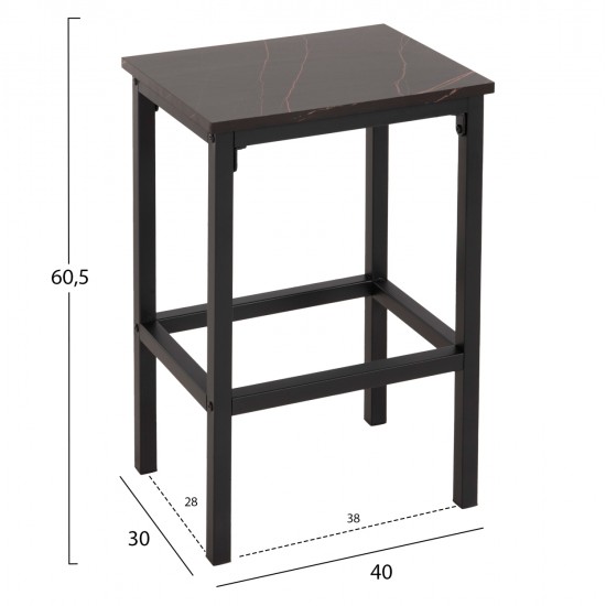 ΣΕΤ ΤΡΑΠΕΖΑΡΙΑ ΜΠΑΡ 5ΤΜΧ BOXY HM9882.13 ΜΑΥΡΟ ΜΕΤΑΛΛΟ-ΜΕΛΑΜΙΝΗ ΜΑΥΡΟ ΜΑΡΜΑΡΟ
