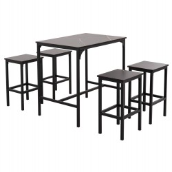 ΣΕΤ ΤΡΑΠΕΖΑΡΙΑ ΜΠΑΡ 5ΤΜΧ BOXY HM9882.13 ΜΑΥΡΟ ΜΕΤΑΛΛΟ-ΜΕΛΑΜΙΝΗ ΜΑΥΡΟ ΜΑΡΜΑΡΟ