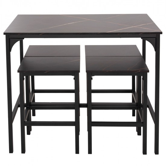 ΣΕΤ ΤΡΑΠΕΖΑΡΙΑ ΜΠΑΡ 5ΤΜΧ BOXY HM9882.13 ΜΑΥΡΟ ΜΕΤΑΛΛΟ-ΜΕΛΑΜΙΝΗ ΜΑΥΡΟ ΜΑΡΜΑΡΟ