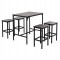 ΣΕΤ ΤΡΑΠΕΖΑΡΙΑ ΜΠΑΡ 5ΤΜΧ BOXY HM9882.13 ΜΑΥΡΟ ΜΕΤΑΛΛΟ-ΜΕΛΑΜΙΝΗ ΜΑΥΡΟ ΜΑΡΜΑΡΟ