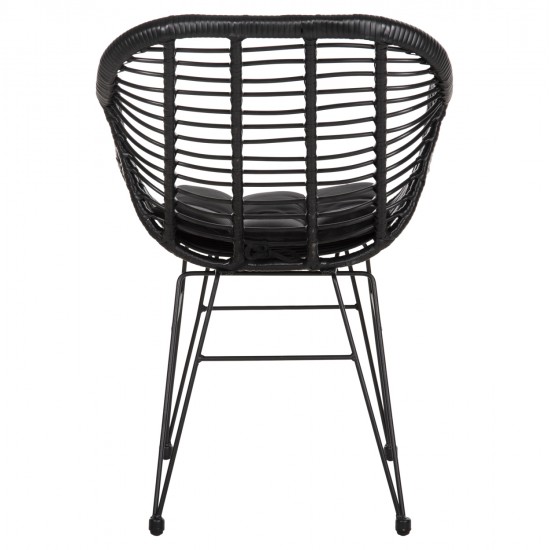 ΠΟΛΥΘΡΟΝΑ ΜΕ ΜΑΞΙΛΑΡΙ ΜΕΤΑΛΛΙΚΗ ALLEGRA HM5450.32 ΜΕ WICKER ΜΑΥΡΟ 58x59x82Υεκ.