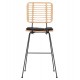 ΣΚΑΜΠΟ ΜΠΑΡ ALLEGRA HM5455.11 ΜΕΤΑΛΛΟ&ΜΑΞΙΛΑΡΙ ΜΑΥΡΟ-WICKER ΜΠΕΖ 56x59x116,5Υεκ.