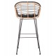 ΣΚΑΜΠΟ ΜΠΑΡ ALLEGRA HM5690.11 ΜΕΤΑΛΛΟ&ΜΑΞΙΛΑΡΙ ΜΑΥΡΟ-WICKER ΜΠΕΖ 55x54x108Υεκ.