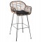 ΣΚΑΜΠΟ ΜΠΑΡ ALLEGRA HM5690.11 ΜΕΤΑΛΛΟ&ΜΑΞΙΛΑΡΙ ΜΑΥΡΟ-WICKER ΜΠΕΖ 55x54x108Υεκ.