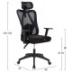 ΚΑΡΕΚΛΑ ΓΡΑΦΕΙΟΥ MEXER HM1195.01 ΜΑΥΡΟ MESH-PP ΒΑΣΗ 68x70x136Υεκ.