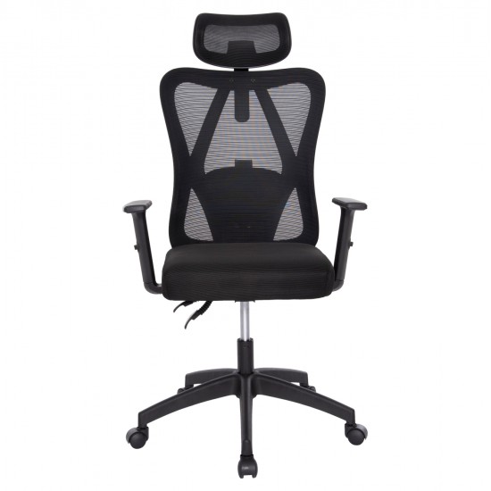 ΚΑΡΕΚΛΑ ΓΡΑΦΕΙΟΥ MEXER HM1195.01 ΜΑΥΡΟ MESH-PP ΒΑΣΗ 68x70x136Υεκ.