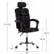 ΚΑΡΕΚΛΑ ΓΡΑΦΕΙΟΥ CRONER HM1196.01 ΜΑΥΡΟ MESH-ΜΕΤΑΛ.ΒΑΣΗ 58x99x120Υεκ.