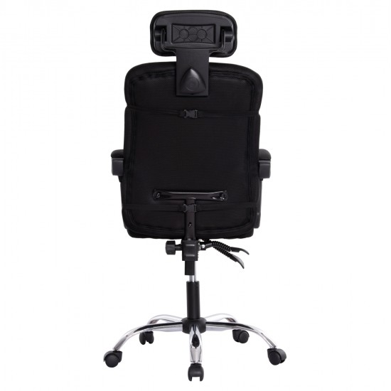 ΚΑΡΕΚΛΑ ΓΡΑΦΕΙΟΥ CRONER HM1196.01 ΜΑΥΡΟ MESH-ΜΕΤΑΛ.ΒΑΣΗ 58x99x120Υεκ.