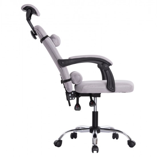 ΚΑΡΕΚΛΑ ΓΡΑΦΕΙΟΥ CRONER HM1196.02 ΓΚΡΙ MESH-ΜΕΤΑΛ.ΒΑΣΗ 58x67x124Υεκ.
