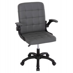 ΚΑΡΕΚΛΑ ΓΡΑΦΕΙΟΥ PORTIMA HM1197.03 ΓΚΡΙ PVC-ΜΑΥΡΟΣ ΣΚΕΛΕΤΟΣ & ΒΑΣΗ 66.5x60x97Υεκ