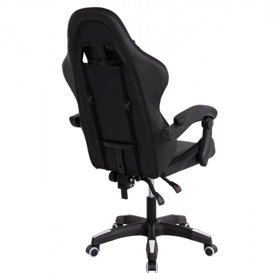 ΠΟΛΥΘΡΟΝΑ GAMING DARREN HM1203.04 ΜΑΥΡΟ-ΛΕΥΚΟ PVC 58.5x100x120Υεκ.