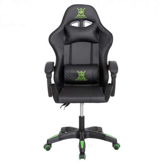ΠΟΛΥΘΡΟΝΑ GAMING DARREN HM1203.03 ΜΑΥΡΟ-ΠΡΑΣΙΝΟ PVC 58.5x100x120Υεκ.